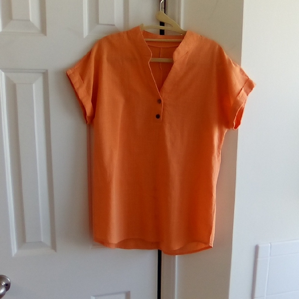 Vibrant Orange Blouse for Women